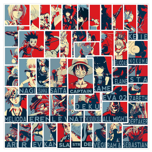 50pcs Anime Character Poster Stickers