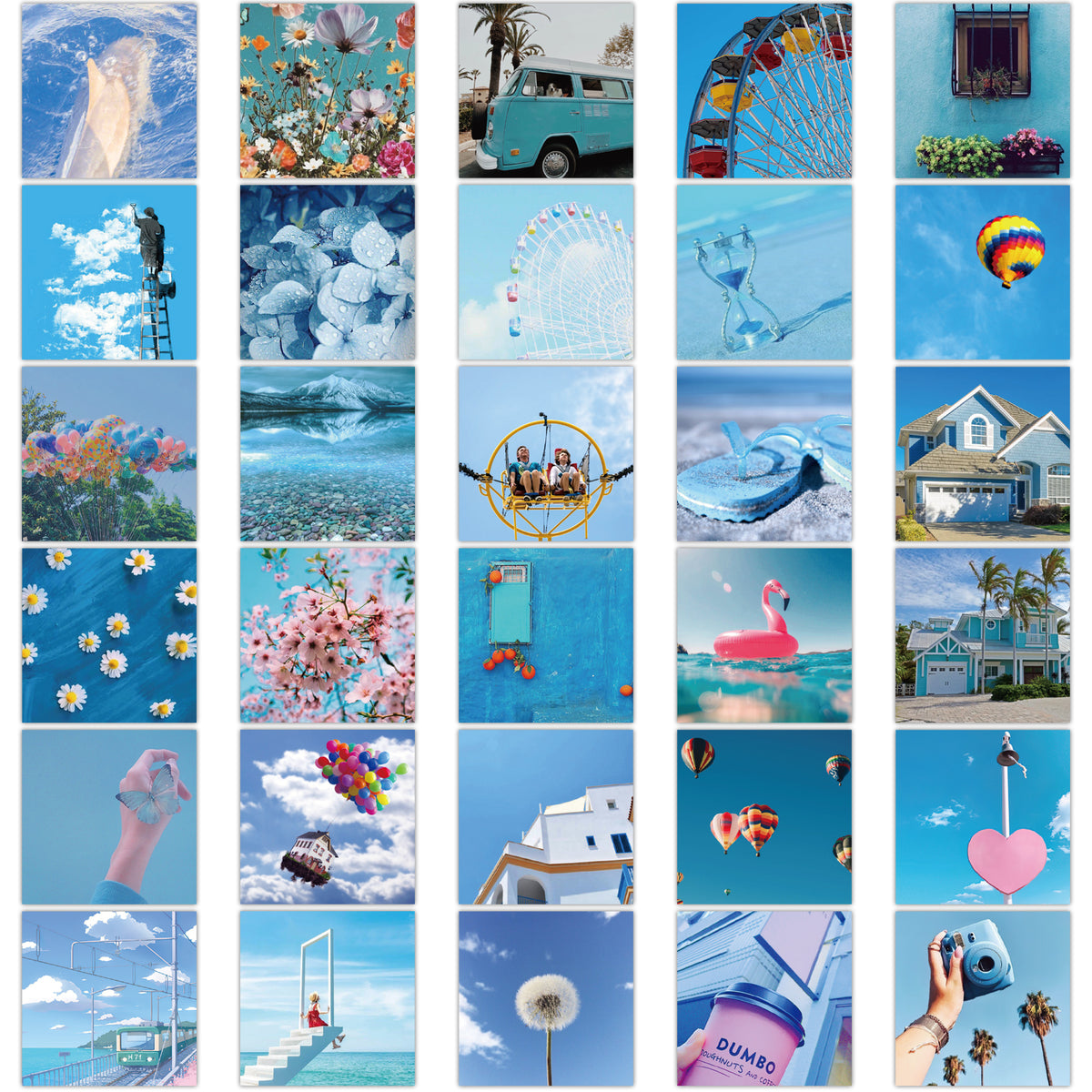 Secenery Sticker Background 62pcs Blue Scenery Stickers – AU Sticker World