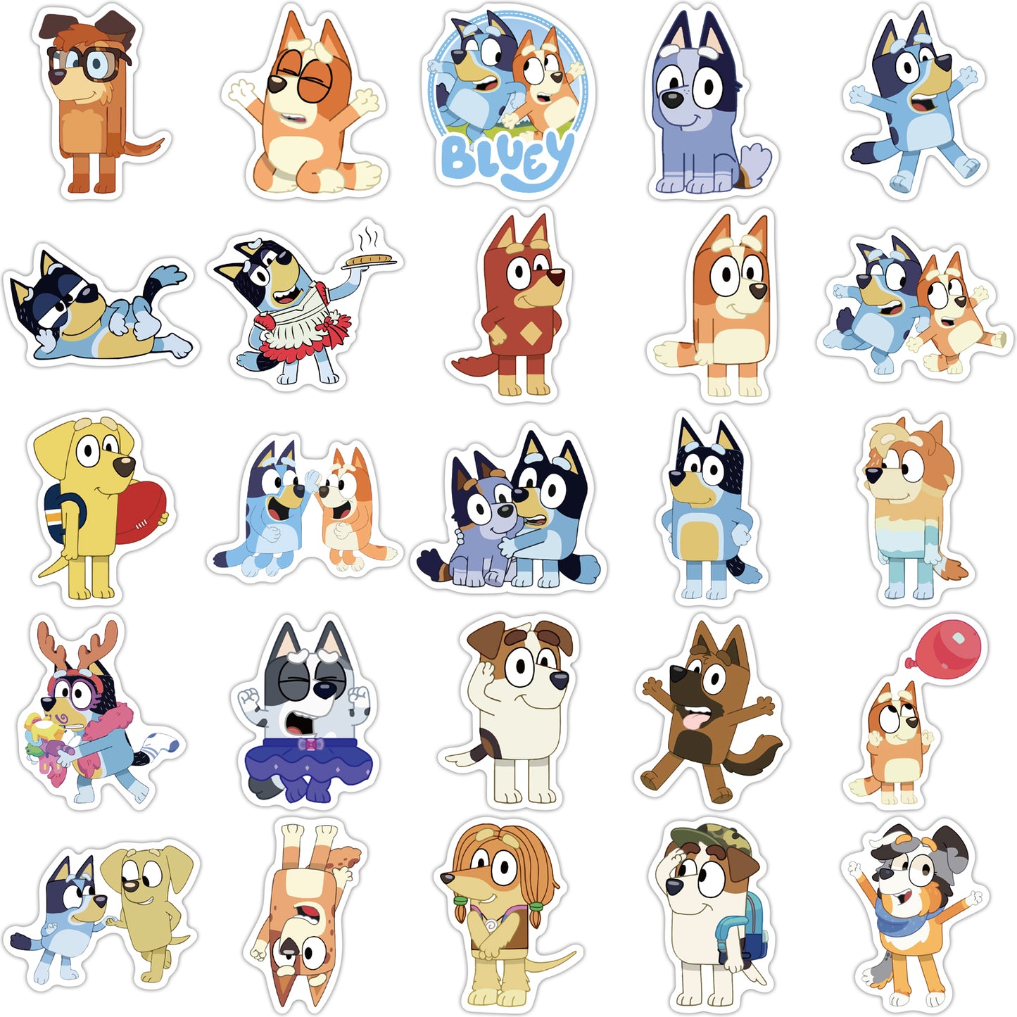 50pcs Bluey 1 Kids Cartoon Stickers