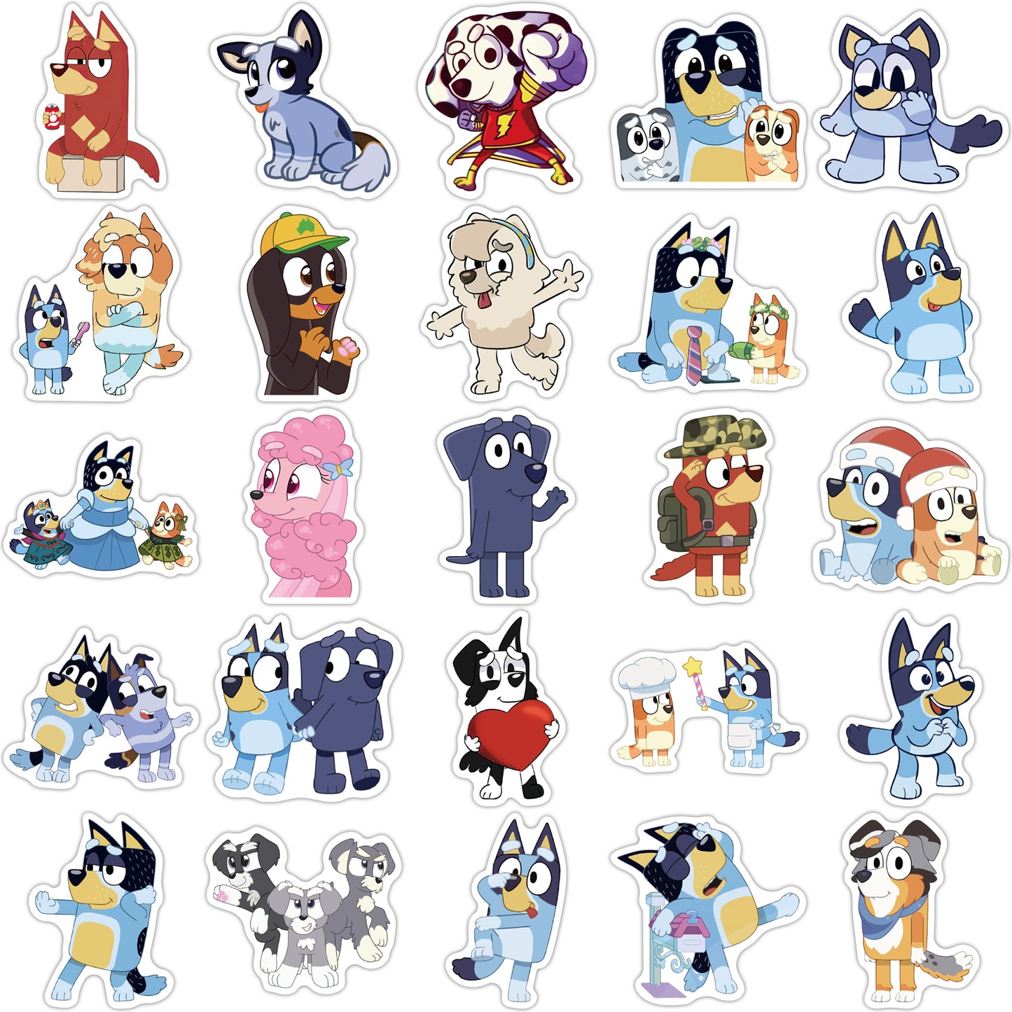 50pcs Bluey 1 Kids Cartoon Stickers