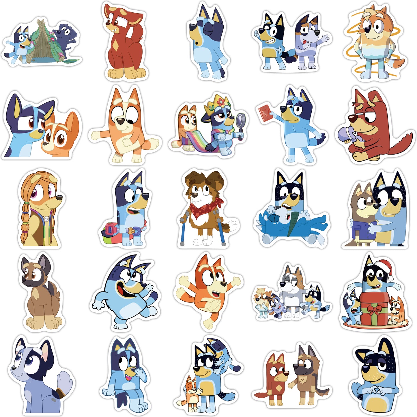 50pcs Bluey 2 Kids Cartoon Stickers