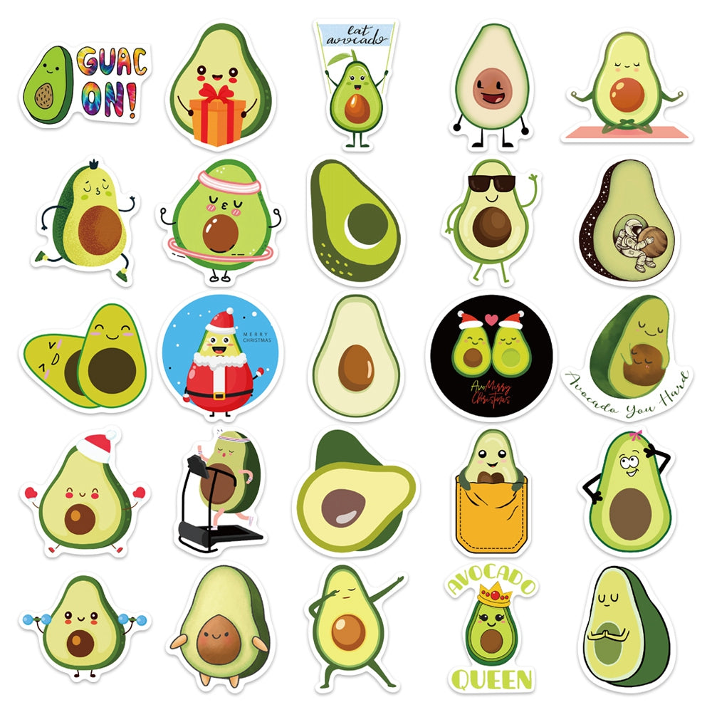 50pcs Avocado 1 Food Cartoon Fruit Stickers