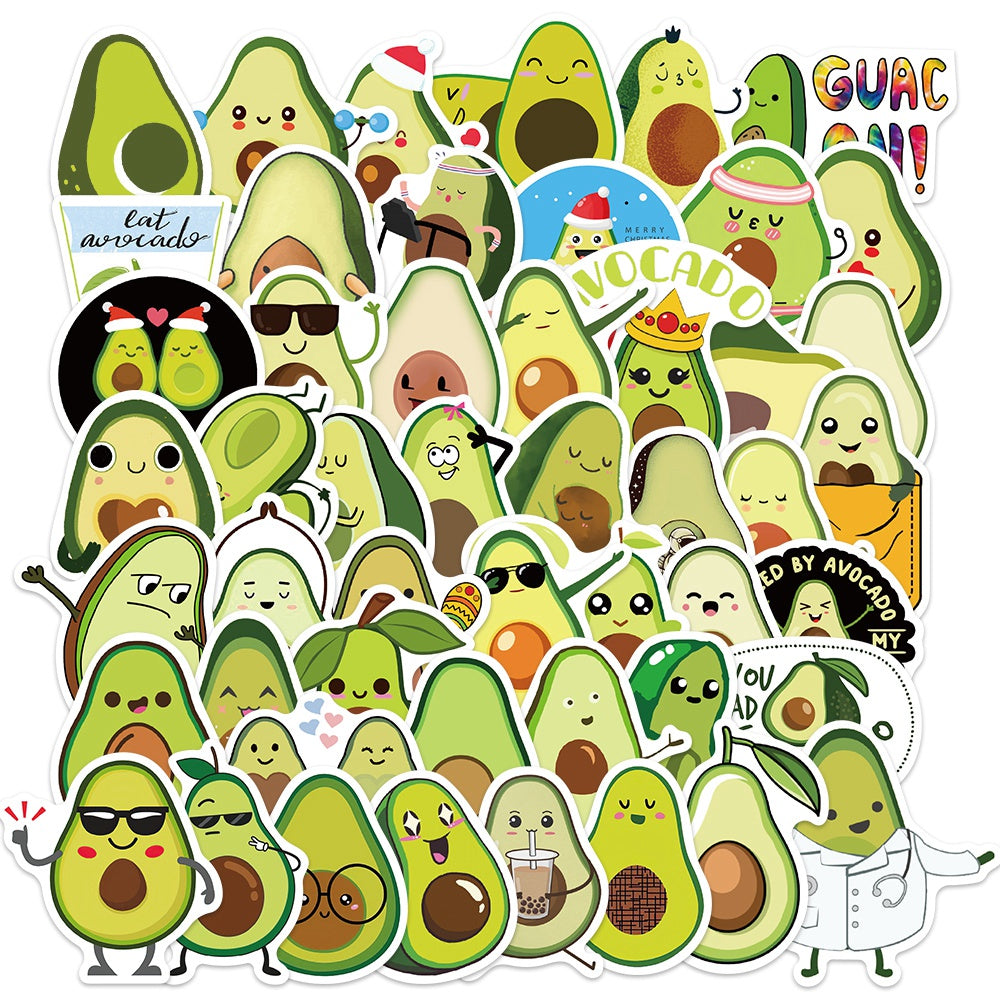 50pcs Avocado 1 Food Cartoon Fruit Stickers