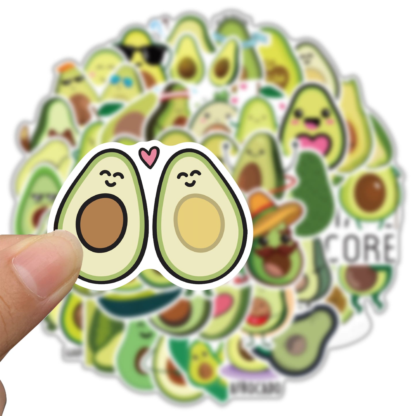 50pcs Avocado 2 Food Cartoon Fruit Stickers