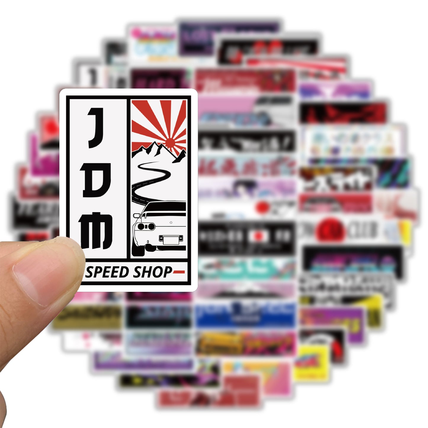 66pcs JDM Logo Japan Car Stickers