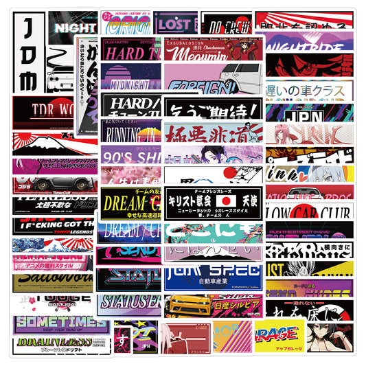 66pcs JDM Logo Japan Car Stickers