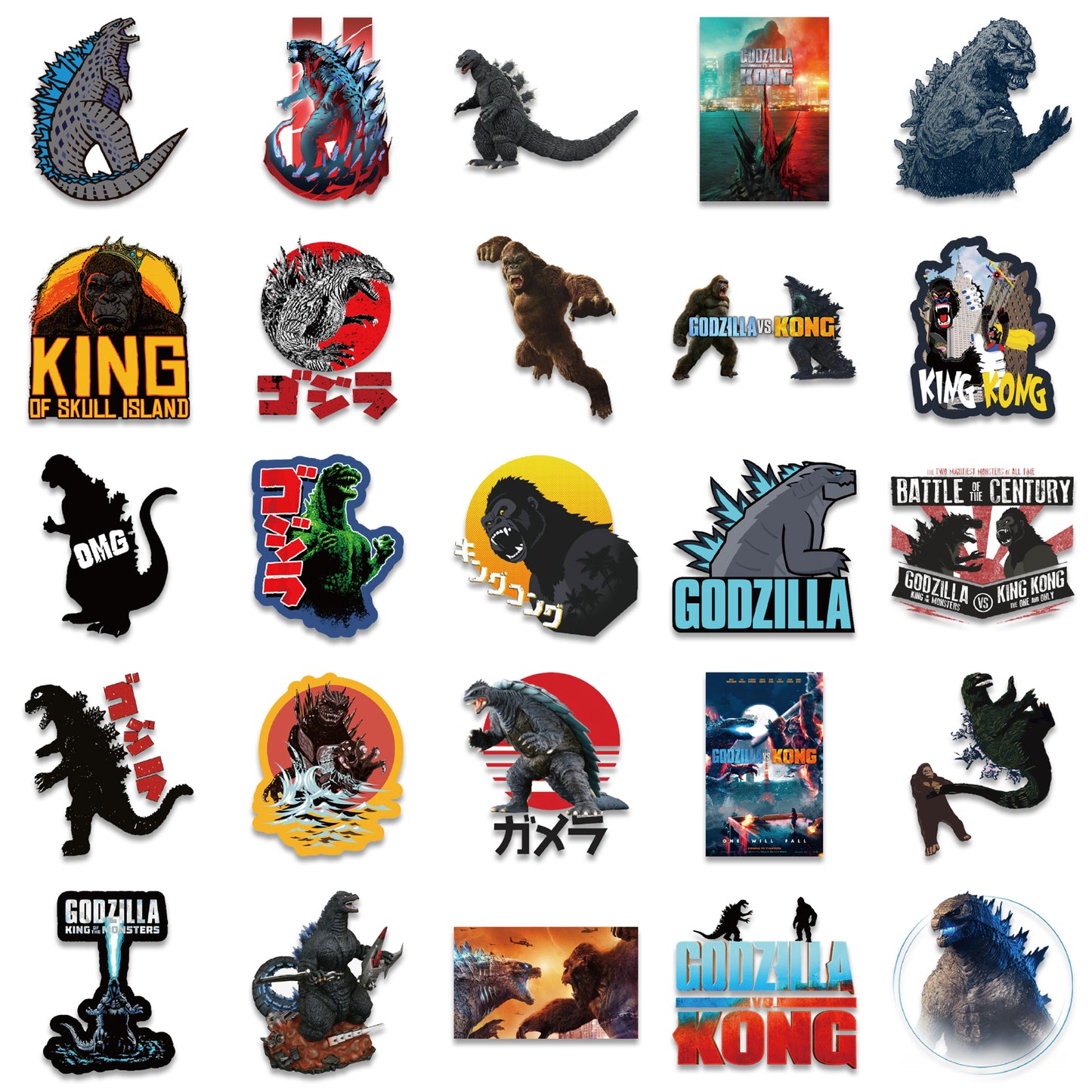 50pcs Godzilla vs Kong 1 Movie Stickers