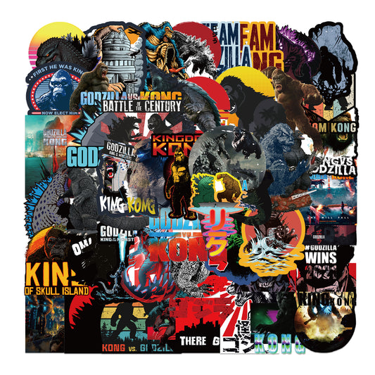 50pcs Godzilla vs Kong 1 Movie Stickers