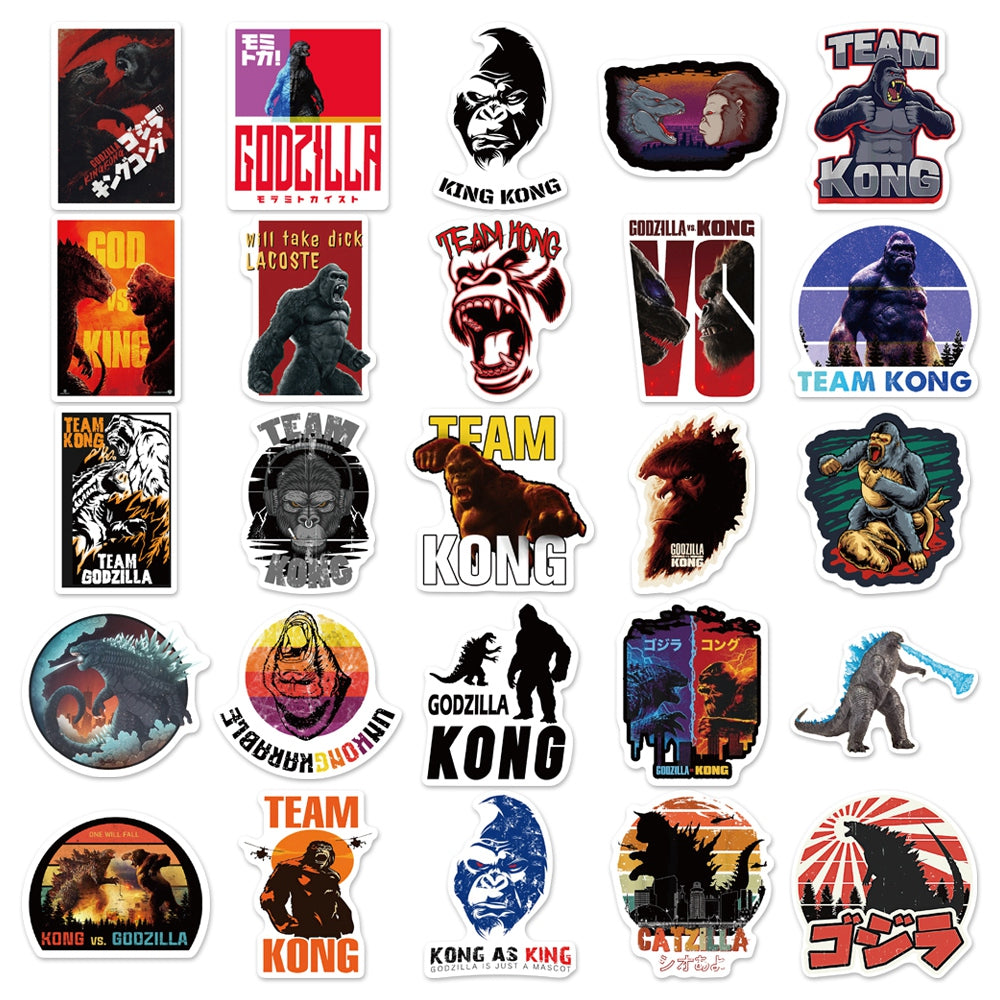 50pcs Godzilla vs Kong 2 Movie Stickers