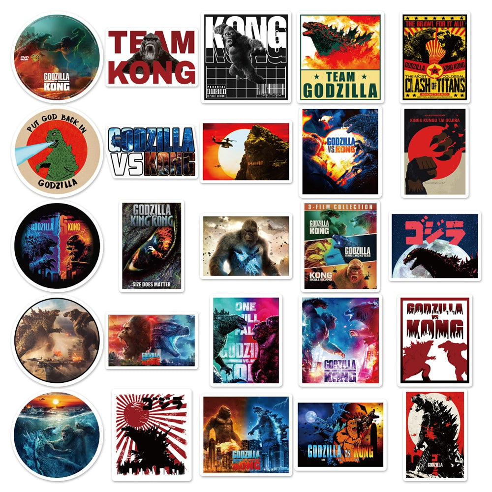 50pcs Godzilla vs Kong 2 Movie Stickers