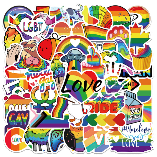 50pcs Rainbow LGBT Love Queer Stickers