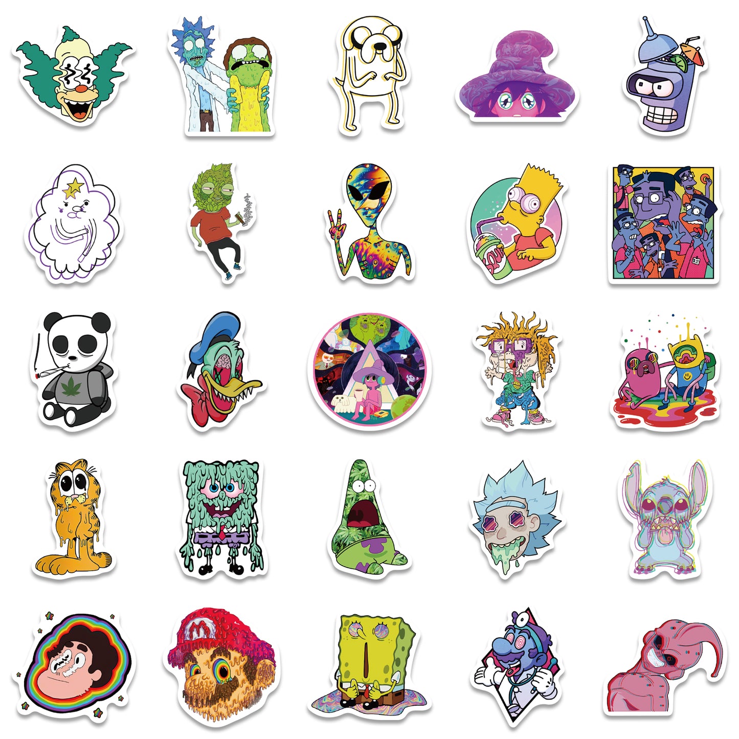 52pcs Trippy Style Cartoon 2 Stickers