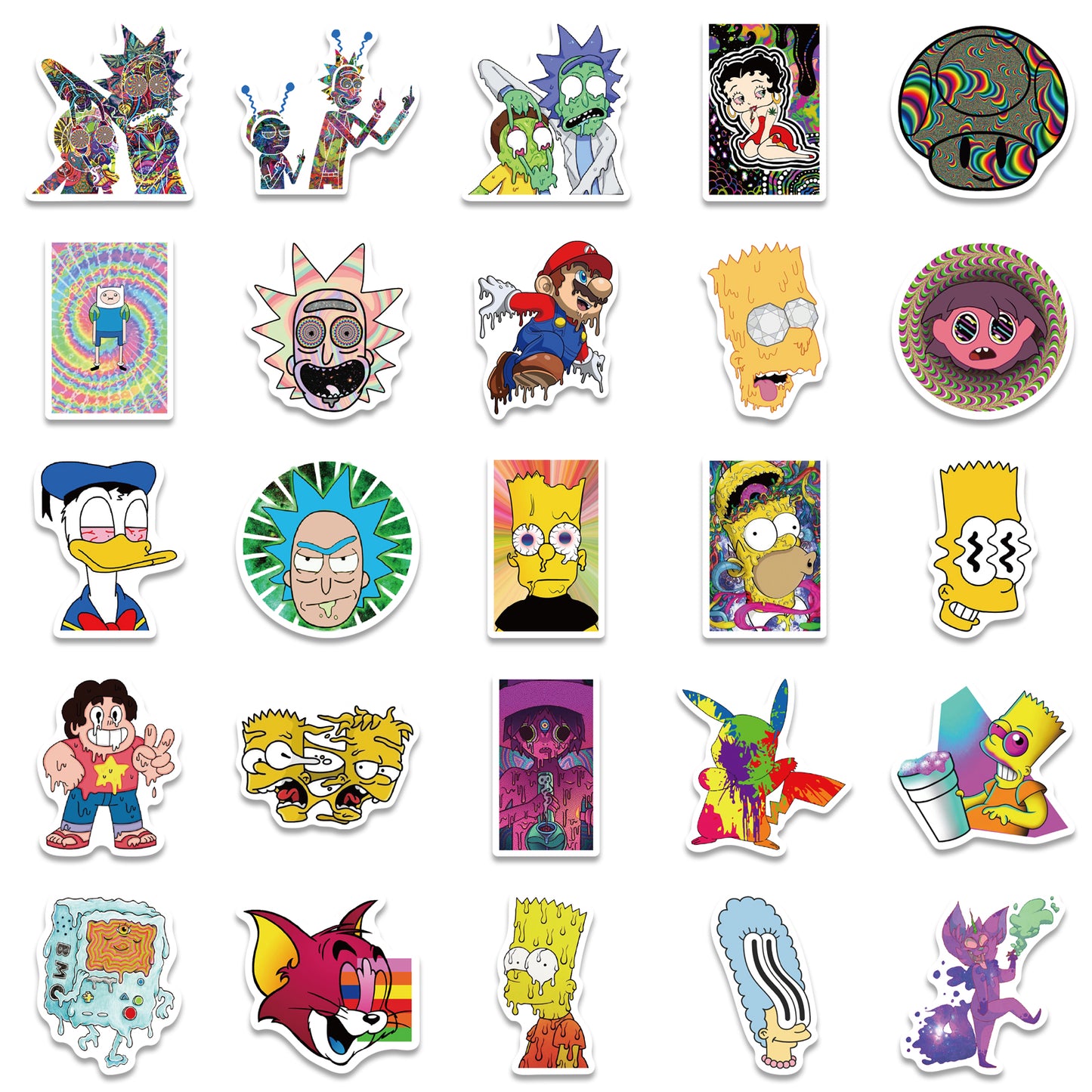 52pcs Trippy Style Cartoon 2 Stickers