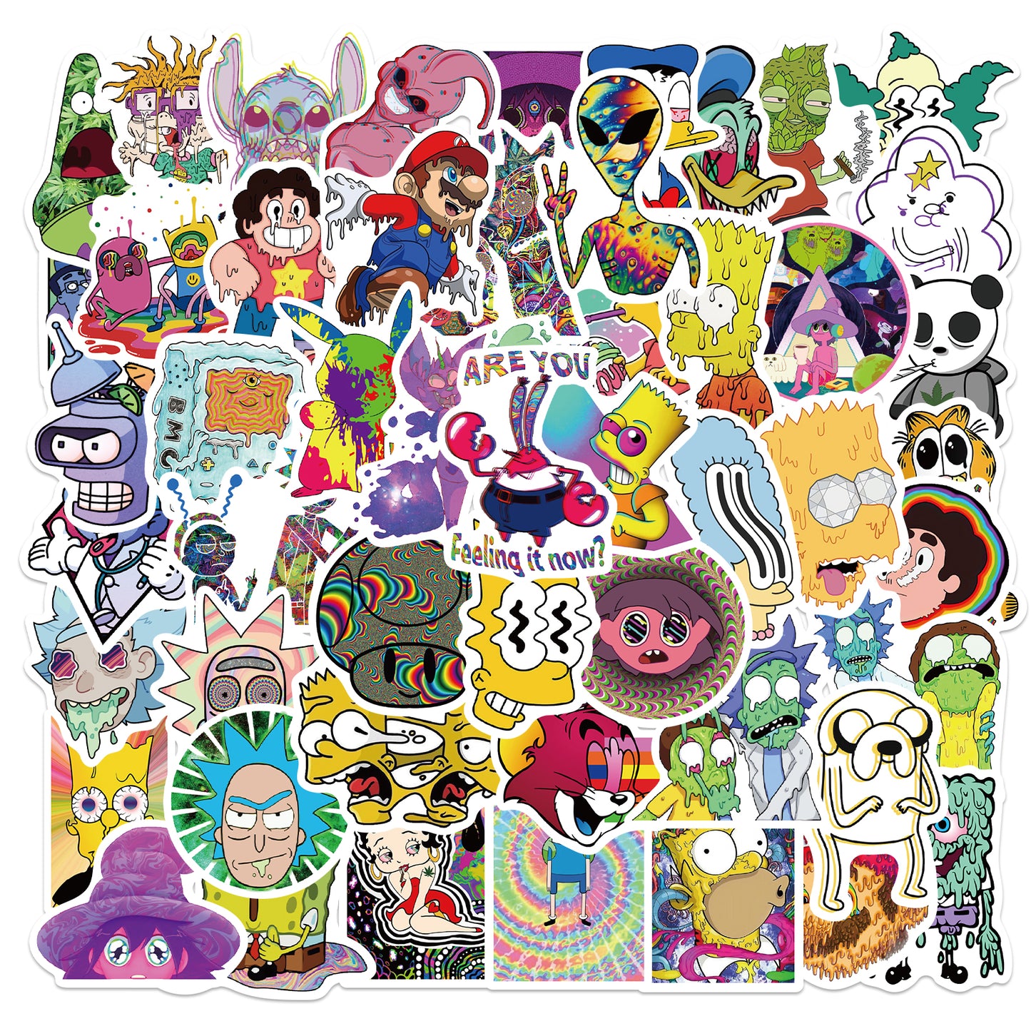 52pcs Trippy Style Cartoon 2 Stickers